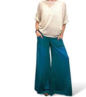 Uniq Sheer Wide Leg Dress Pants Built In Shorts Size s